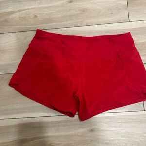 Lululemon Athletica Red Athletic Shorts Seamless Design